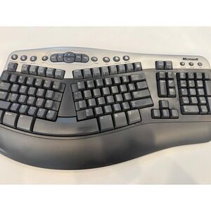 Microsoft Wireless Natural MultiMedia Keyboard 1.0A WBR0178 Ergonomic untested